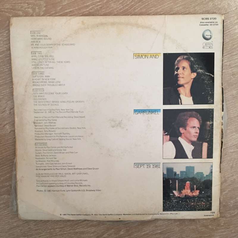 Simon & Garfunkel  The Concert In Central Park  - Double Vinyl LP Record  (VG-)