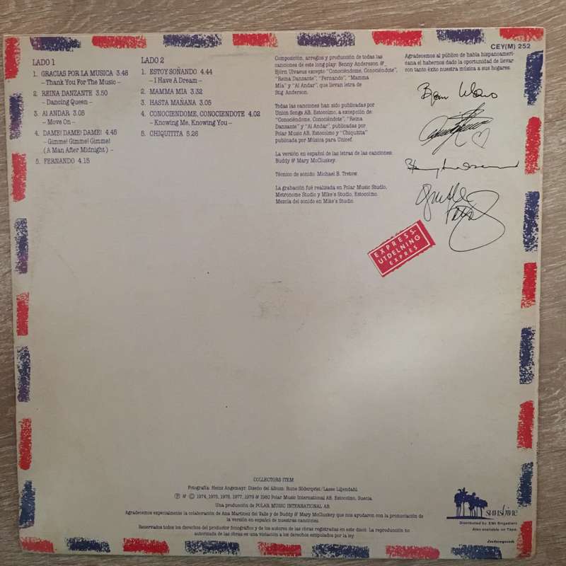 ABBA  (Spanish Album)  Gracias Por La Musica   - Vinyl LP Record - Opened  - Very-Good+ Qua...