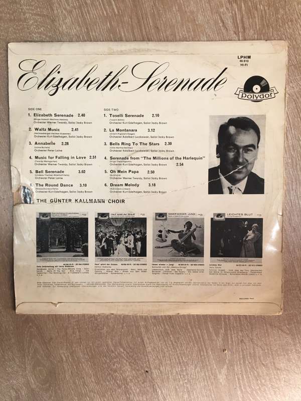 The Gunter Kallmann Choir  Elizabethan Serenade - Vinyl LP Record - Very-Good+ Quality (VG+)
