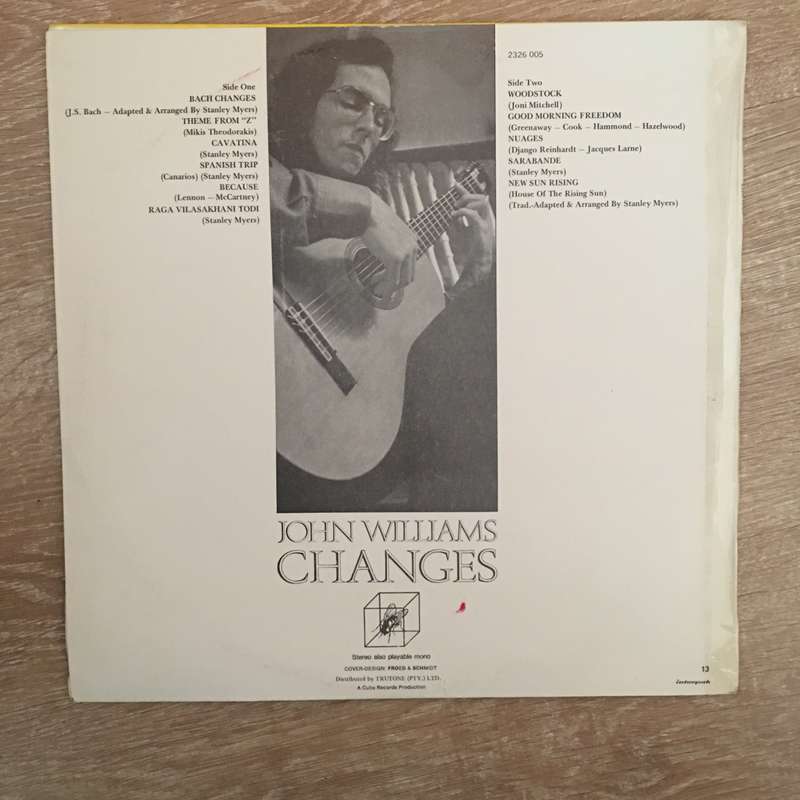 John Williams - Changes - Vinyl LP  Record - Opened  - Very-Good+ Quality (VG+)