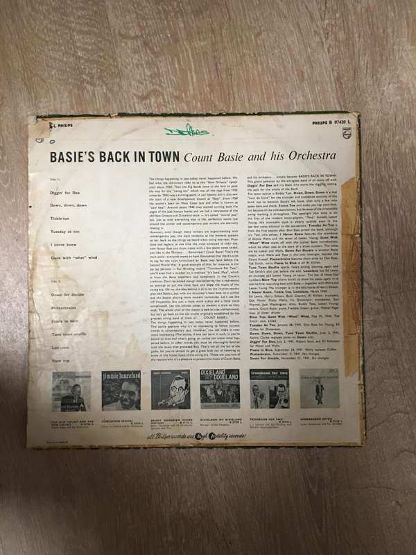 Count Basie And His Orchestra  Basie's Back In Town - Vinyl LP Record - Good Quality (G)