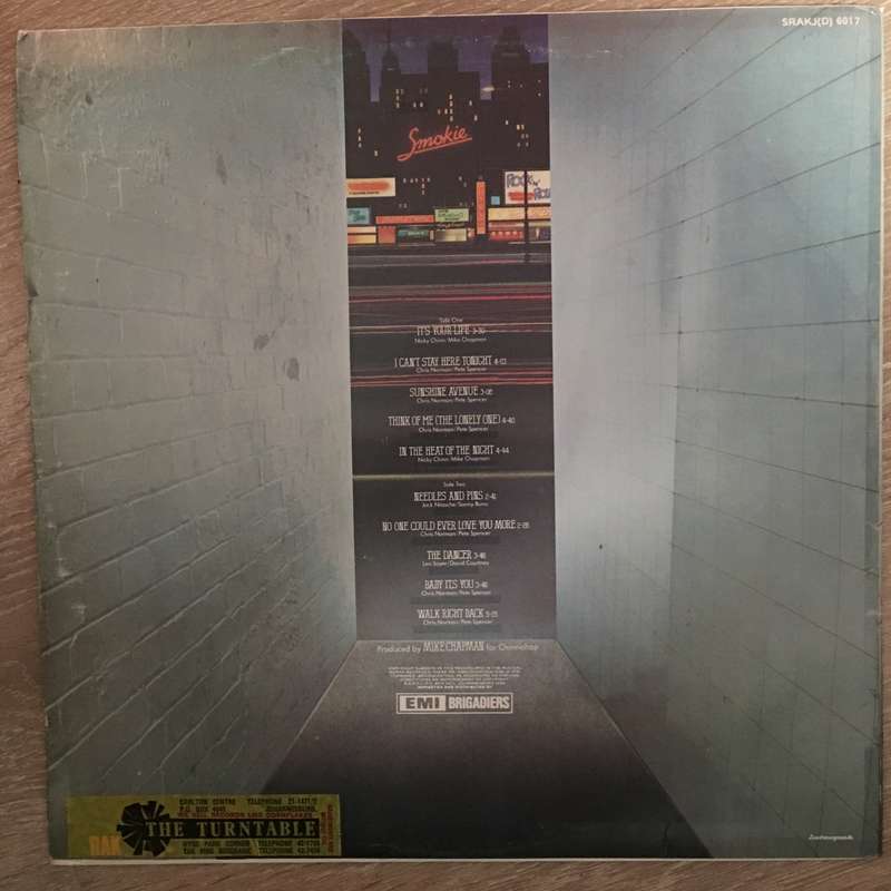 Smokie  Bright Lights And Back Alleys - Vinyl LP Record - Opened  - Very-Good+ Quality (VG+)