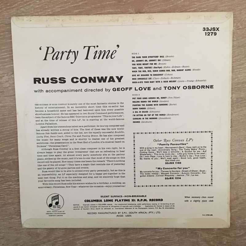 Russ Conway - Party Time - Vinyl LP Record - Opened  - Very-Good Quality (VG)