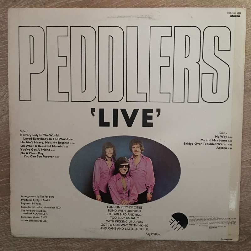 The Peddlers  'Live' - Vinyl LP Record  (VG+)