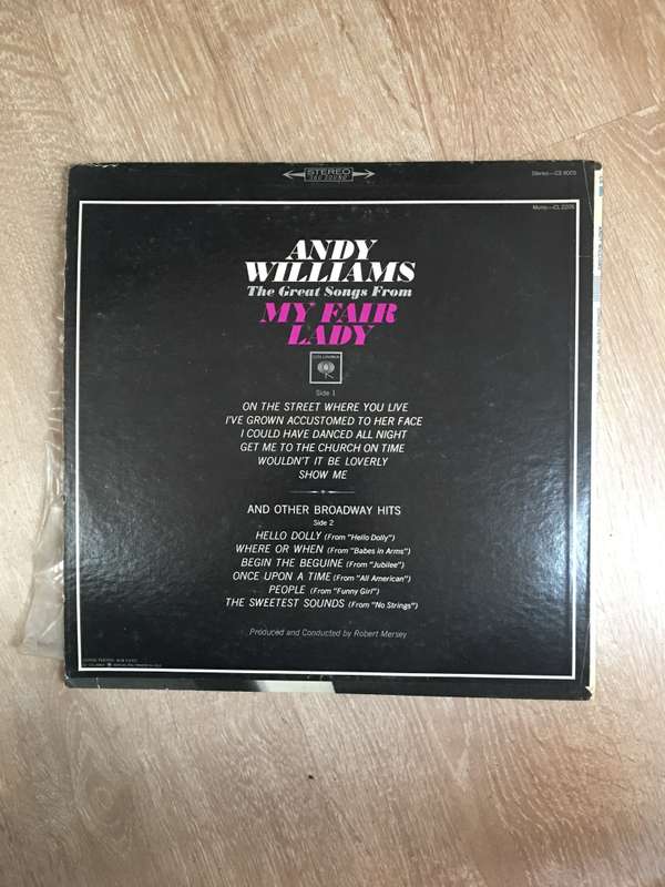 Andy Williams  - The Great Songs From My Fair Lady  - Vinyl LP Record - Very-Good+ Quality (VG+)