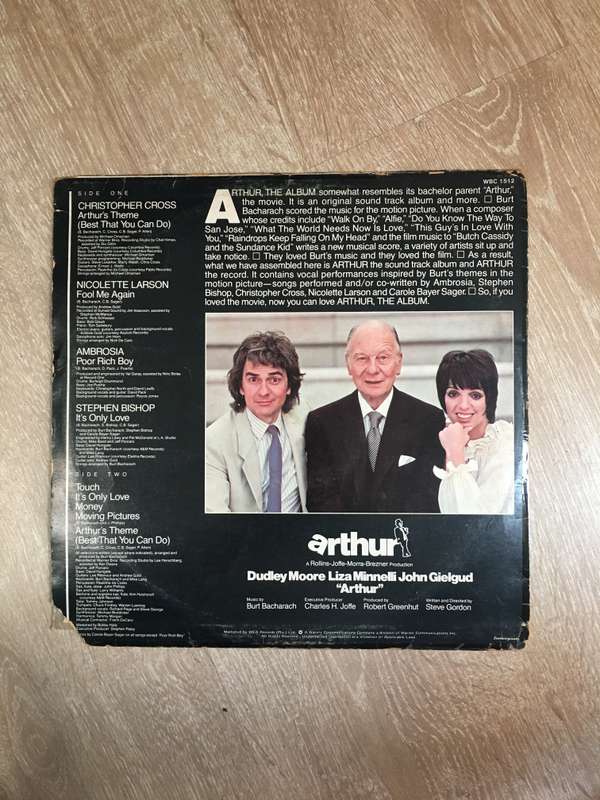 Arthur  - The Album (Christopher Cross) - Original Soundtrack Album - Vinyl LP Record - Very-Good...