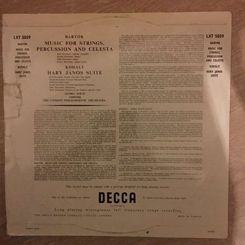 Bartók, Kodály, Georg Solti, The London Philharmonic Orchestra  Music For Strings, Percus...