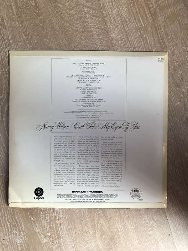 Nancy Wilson - Can't Take My Eyes Off You - Vinyl LP Record - Opened  - Very-Good+ Quality (VG+)