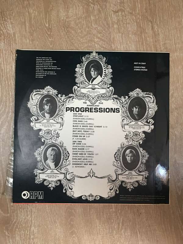 The Five Americans - Progressions - Vinyl LP Record - Opened  - Very-Good+ Quality (VG+)