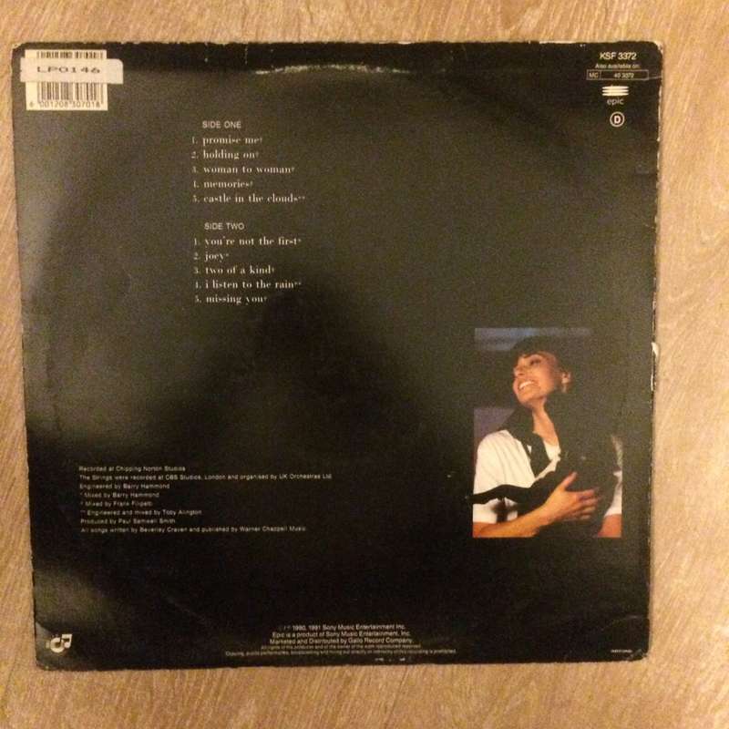 Beverley Craven- Vinyl LP Record - Opened  - Very-Good+ Quality (VG+)