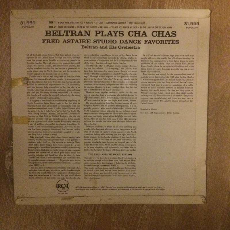 Beltran And His Orchestra  Beltran Plays Cha Chas  - Vinyl LP - Opened  - Very-Good Quality...