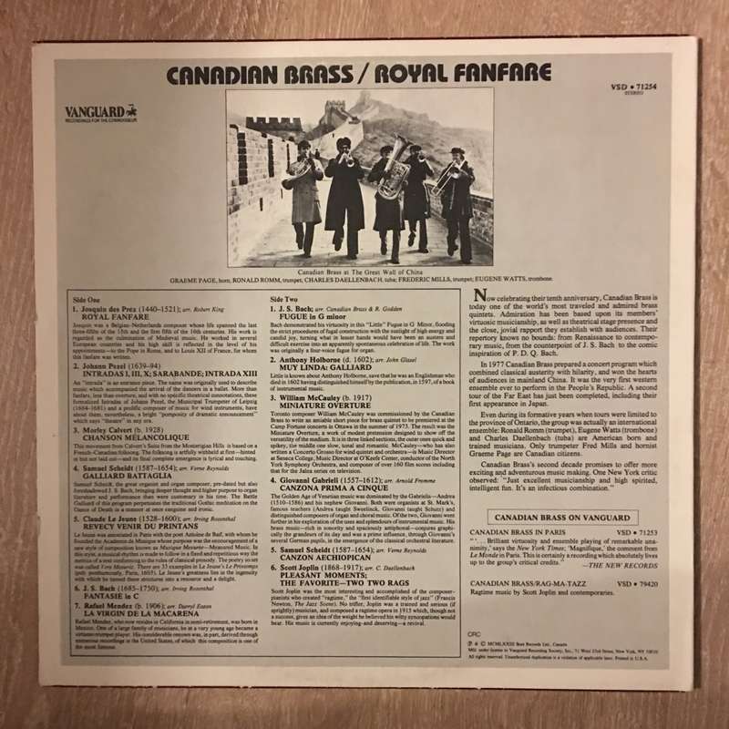 Canadian Brass  Royal Fanfare - Vinyl Record - Opened  - Very-Good Quality (VG)