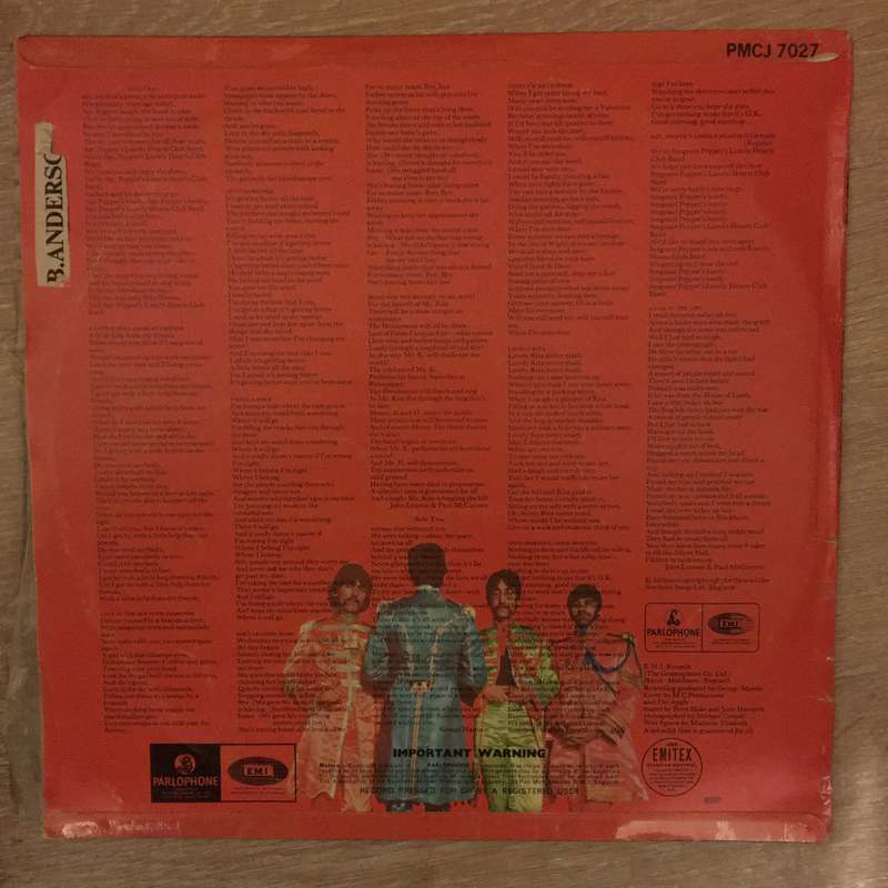 The Beatles  Sgt. Pepper's Lonely Hearts Club Band  Vinyl LP Record - Opened  - Good+...