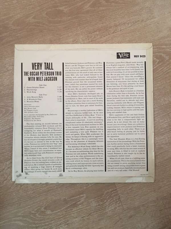 Oscar Peterson Trio With Milt Jackson - Very Tall - Vinyl LP Record - Opened  - Very-Good+ Qualit...