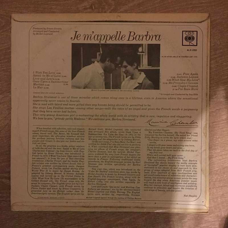 Barbra Streisand - Je M'appelle Barbra - Vinyl LP Record - Opened  - Very-Good+ Quality (VG+)