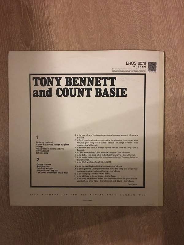Tony Bennet and Count Basie - Vinyl LP Record - Opened  - Very-Good+ Quality (VG+)