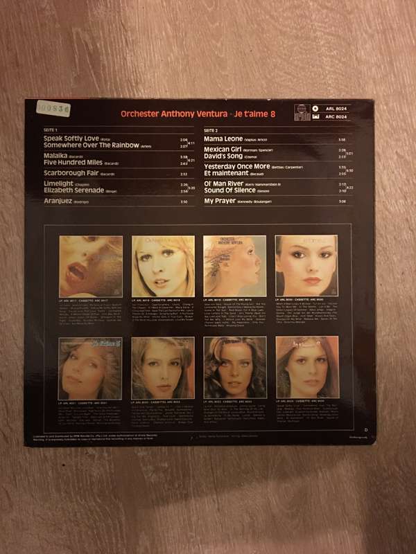 J E'Taime 8 - Orchester Anthony Ventura - Vinyl LP Record - Very-Good+ Quality (VG+)