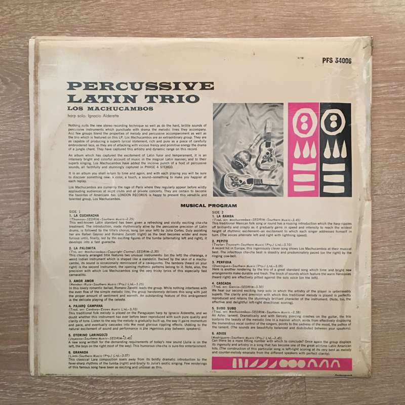 Los Machucambos  Percussive Latin Trio - Vinyl Record - Opened  - Very-Good Quality (VG)