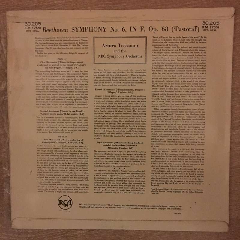 Beethoven, NBC Symphony Orchestra, Arturo Toscanini  Symphony No. 6 In F Major, Op. 68 "Pas...