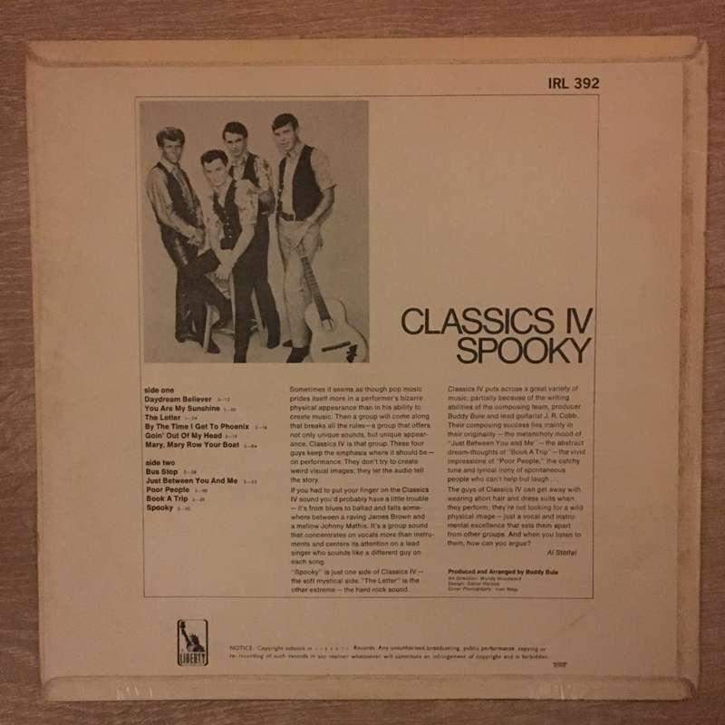Classics IV  Spooky -  Vinyl LP Record - Opened  - Very-Good+ Quality (VG+)