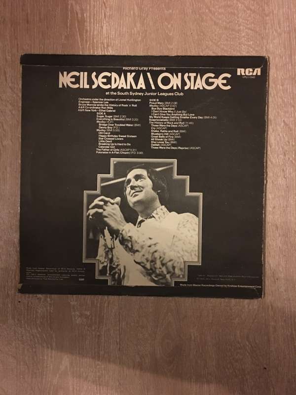 Sedaka - Live In Australia - Vinyl LP Record - Opened  - Very-Good+ Quality (VG+)