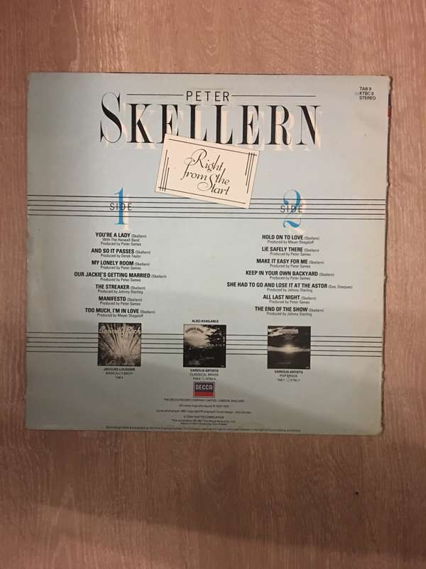 Peter Skellern - Right Here from the Start - Vinyl LP Record - Opened  - Good+ Quality (G+)