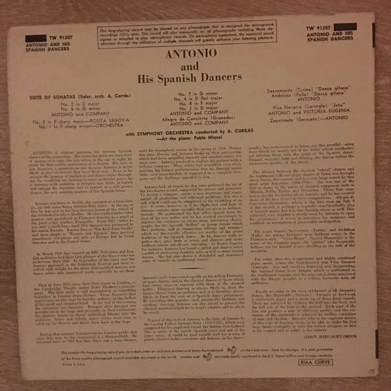 Antonio And His Spanish Dancers  - Vinyl LP Record - Opened  - Very-Good Quality (VG)