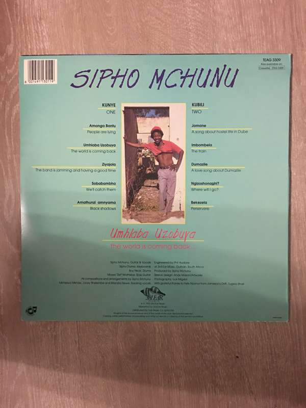 Sipho Mchunu   Umhlaba Uzobuya ( The World Is Coming Back) -  Vinyl LP Record -  Very-Good+...