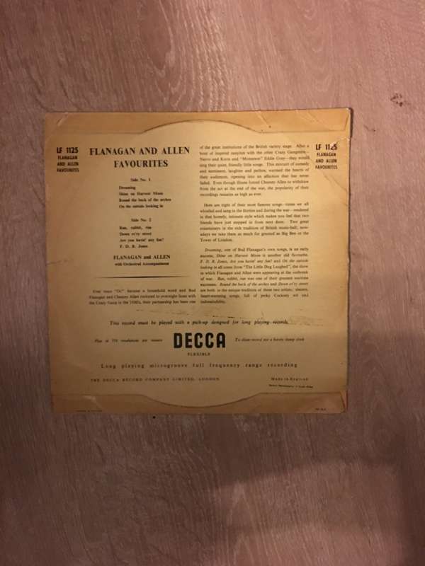 Flanagan and Allen Favourites - Vinyl LP Record - Opened  - Good Quality (G)