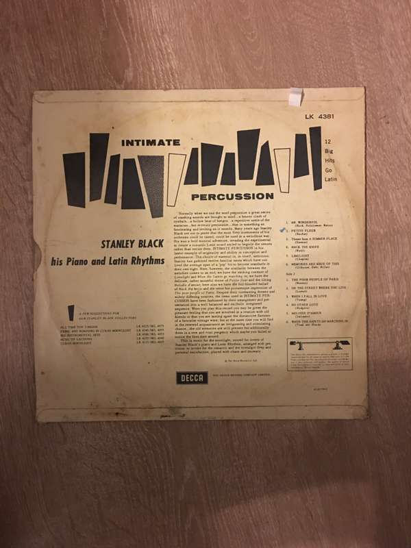 Stanley Black - Latin Rythms - Intimate Percussion - Vinyl LP Record - Opened  - Very-Good+ Quali...