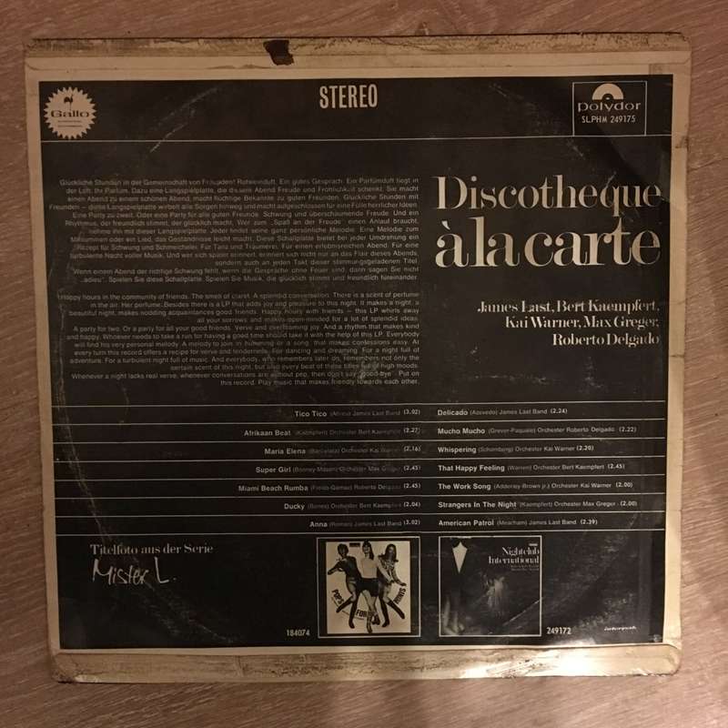 Discotheque À La Carte - Vinyl LP Record - Opened  - Good Quality (G)