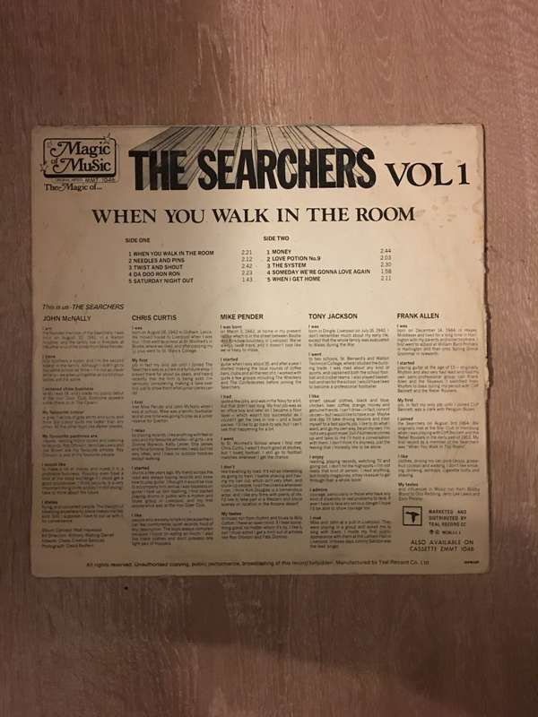 Searchers - When You Walk In the Room - Vinyl LP Record - Opened  - Good+ Quality (G+)