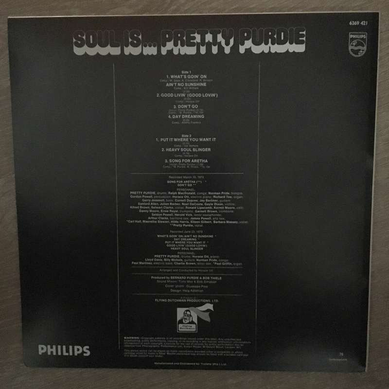 Pretty Purdie  Soul Is... Pretty Purdie - Vinyl LP Record  (VG+)