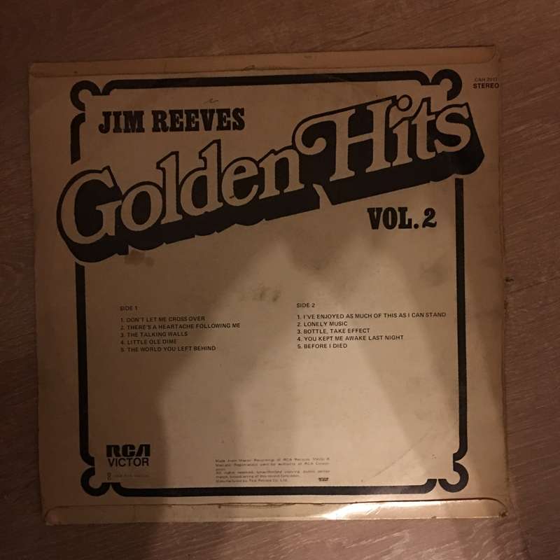 Jim Reeves - Golden Hits - Vol 2 -  Vinyl LP Record - Opened  - Very-Good Quality (VG)