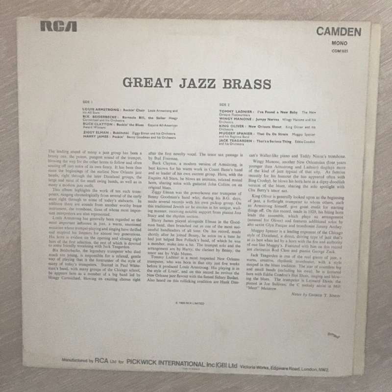 Great Jazz Brass - Vinyl LP Record - Opened  - Very-Good Quality (VG)