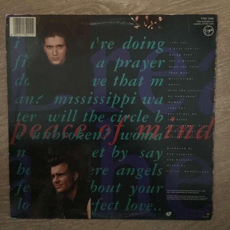 Breathe  Peace Of Mind- Vinyl LP Record - Opened  - Very-Good+ Quality (VG+)