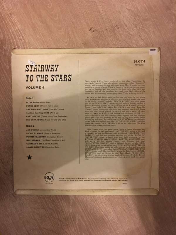 Stairway to The Stars Volume 4 (Chet Atkins...) - Vinyl LP Record - Opened  - Very-Good- Quality ...