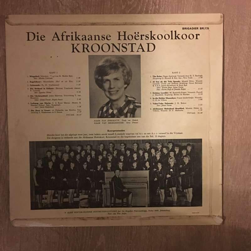 Kroonstad Afrikaanse Hoerskool Koor - Vinyl LP Record - Opened  - Good Quality (G)