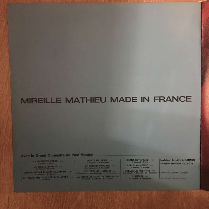 Mireille Mathieu  Made In France -  Vinyl LP Record - Opened  - Very-Good Quality (VG)