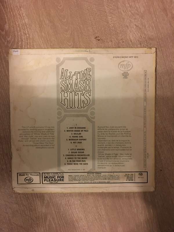 MFP - All Time Smash Hits - Vinyl LP Record - Opened  - Good+ Quality (G+)