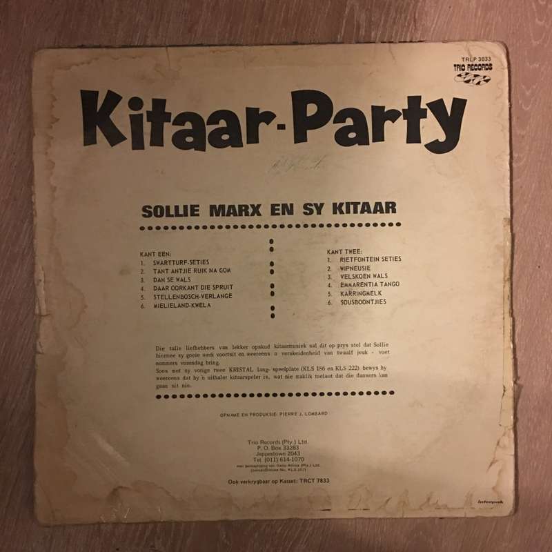Sollie Marx - Kitaar Party- Vinyl LP Record - Opened  - Good Quality (G)