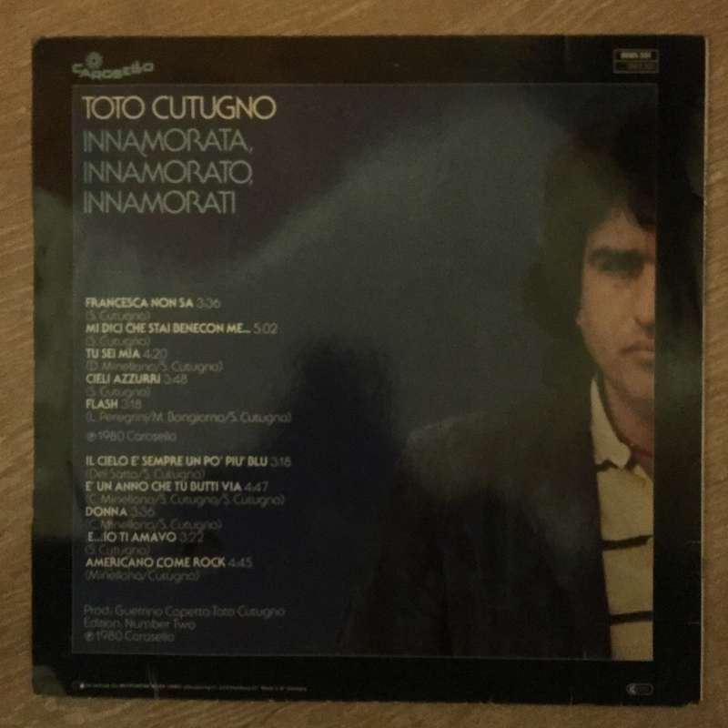 Toto Cutugno  Innamorata, Innamorato, Innamorati - Vinyl LP Record - Opened  - Very-Good Qu...