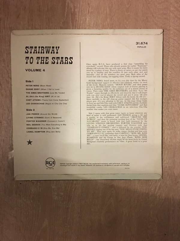 Stairway to The Stars Volume 4 (Chet Atkins...)  - Vinyl LP Record - Opened  - Very-Good+ Quality...