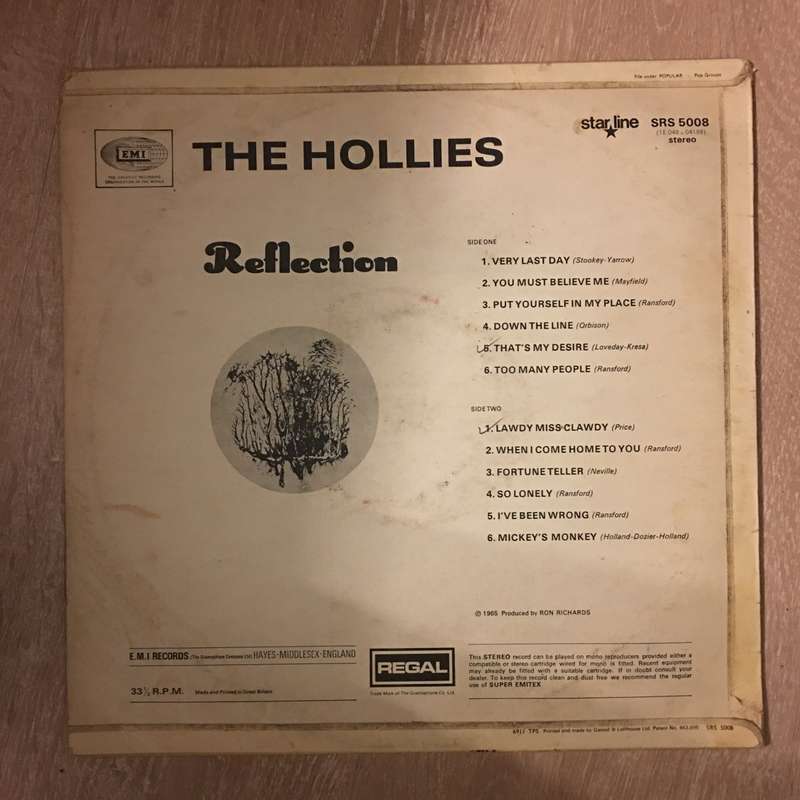 The Hollies  Reflection - Vinyl LP Record - Opened  - Good+ Quality (G+)
