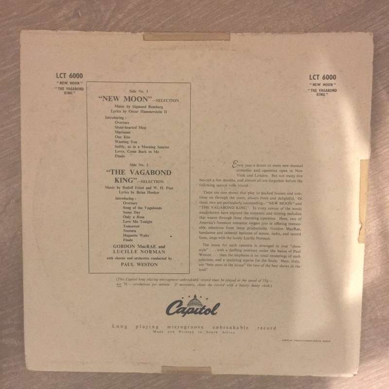 Gordon MacRae With Lucille Norman And Paul Weston And His Orchestra  The Vagabond King And ...
