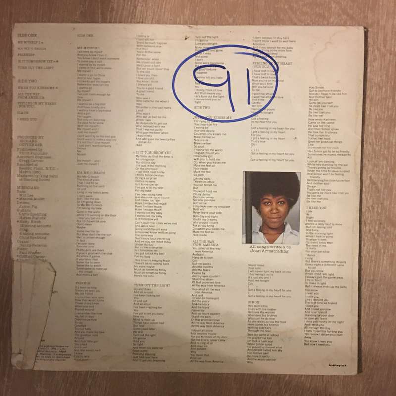 Joan Armatrading - Me, Myself and I -  Vinyl LP Record - Opened  - Very-Good Quality (VG)