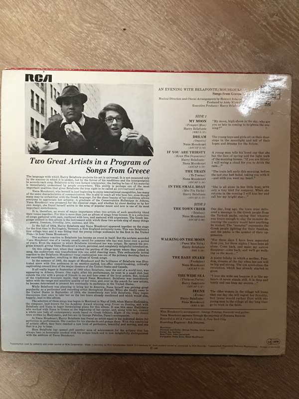 An Evening With Belafinte/Mouskouri - Vinyl LP Record - Opened  - Very-Good+  Quality (VG+)