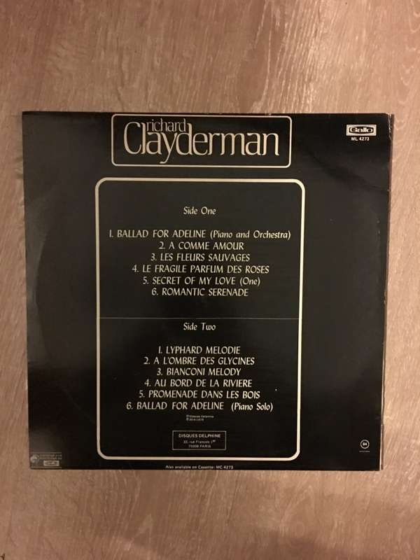 Richard Clayderman - Ballad for Adeline - Vinyl LP Record - Opened  - Very-Good+ Quality (VG+)