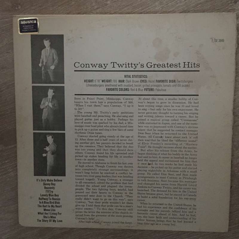 Conway Twitty - Conway Twitty's Greatest Hits  - Vinyl LP Record - Opened  - Very-Good- Quality (...