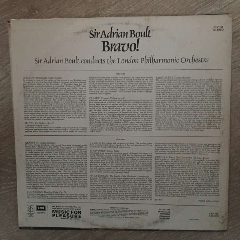 Sir Adrian Boult, London Philharmonic Orchestra  Bravo! - Vinyl LP Record - Opened  - Ve...